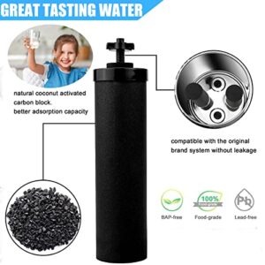 Water Filter System Compatible with Berkeyy, 4 Pack Black Elements Filters Fit Kingg, Big Series Water Filters Replacement