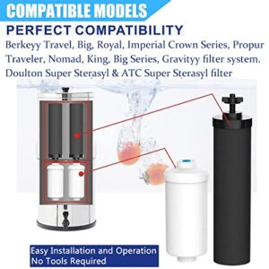 Water Filter System Compatible with Berkeyy, 4 Pack Black Elements Filters Fit Kingg, Big Series Water Filters Replacement