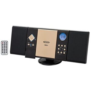 jensen jmc-180c champagne wall mountable cd shelf system with digital am/fm stereo receiver and remote