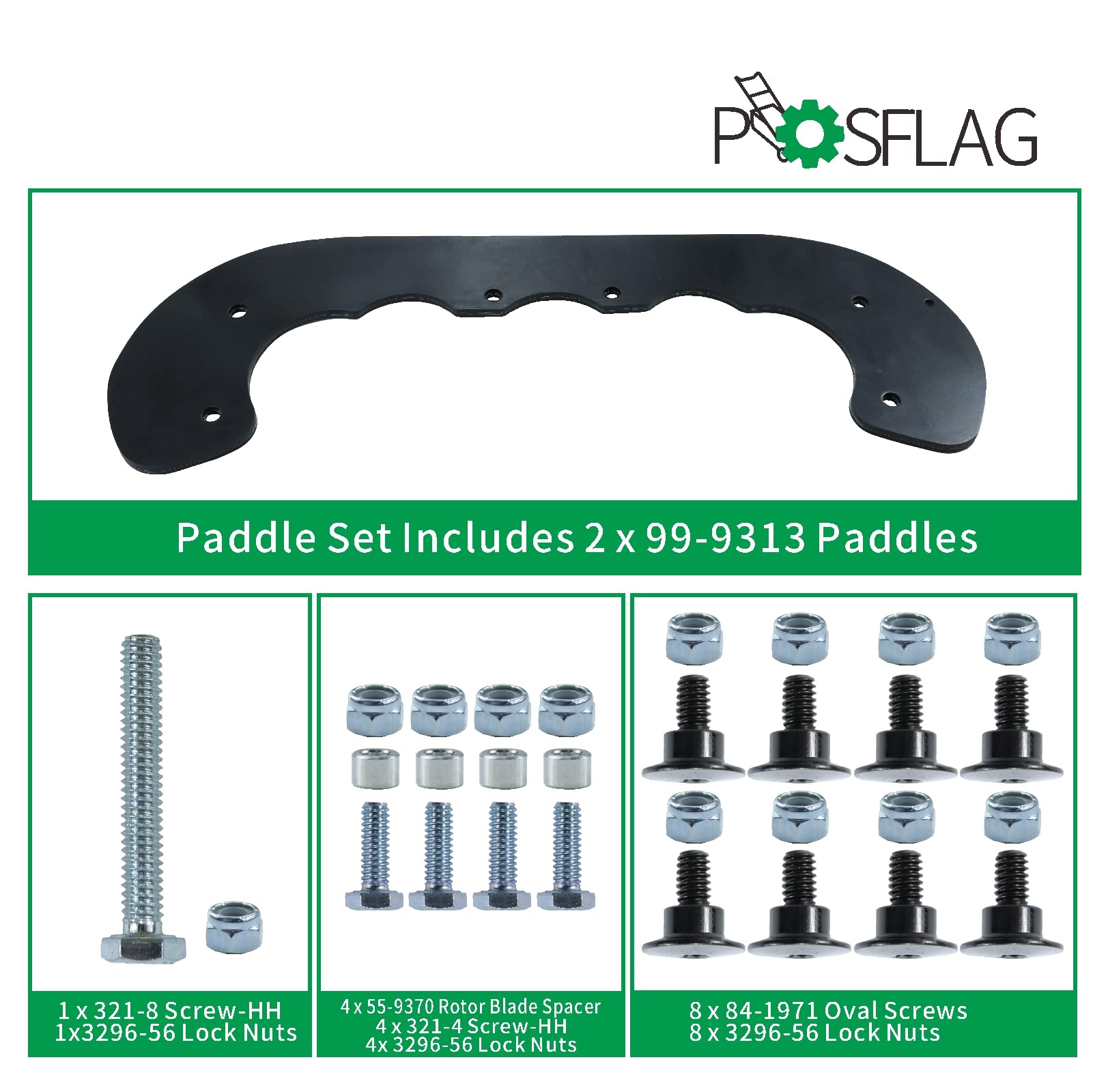 POSFLAG 99-9313 Snow Blower Paddles with 55-9300 Drive Belt Replaces 125-1128 55-9250 55-9251 88-0771 for Toro CCR2000, CCR2400, CCR2400R, CCR2400E, CCR2500, CCR2500R, CCR3000R, CCR3000E Snowthrowers