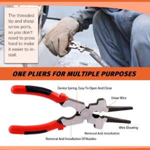 Tanstic 3Pcs 8 Inches Mig Welding Pliers with Stainless Steel Wire Gauge Welding Gauge Set, Multifunctional Welding Pliers for Wire Cutting, Metal Sheet Thickness Gauge Wire Cable Sheet Gauge
