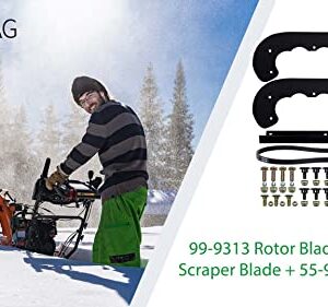 POSFLAG 99-9313 Snow Blower Paddles with 55-8760 Scraper Blade 55-9300 Drive Belt and Hardware Kit for Toro CCR2000, CCR2400, CCR2400R, CCR2400E, CCR2500, CCR2500R, CCR3000R, CCR3000E Snowthrowers