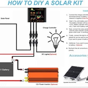 Waterproof 10A Solar Charge Controller - Intelligent12V/24V Solar Panel Battery Regulator