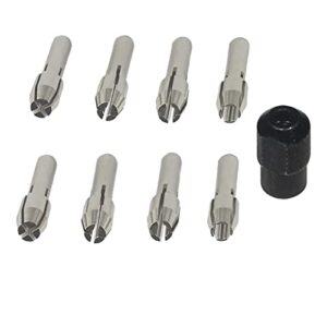 luo ke 9pcs quickly changed rotary collet set clamping nut fits for dremel