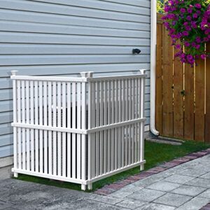 enclo privacy screens zp19068 wilmington vinyl no dig privacy fence screen kit, 36in w x 48in h, white, 2 panels