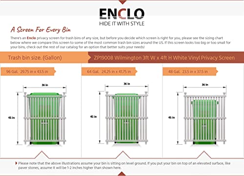 Enclo Privacy Screens ZP19068 Wilmington Vinyl No Dig Privacy Fence Screen Kit, 36in W x 48in H, White, 2 Panels