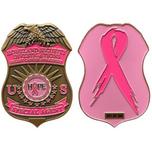 bl2-010a thin pink line hsi special agent breast cancer awareness month challenge coin.
