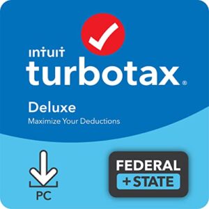 [old version] intuit turbotax deluxe 2021, federal and state tax return [pc download]