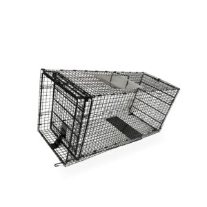 humane way folding 42 inch live humane animal trap - safe traps for all animals - dogs, raccoons, cats, groundhogs, opossums, coyote, bobcat - 42"x16"x18"