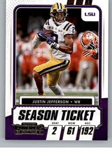 2021 panini contenders draft season ticket #30 justin jefferson lsu tigers football trading card