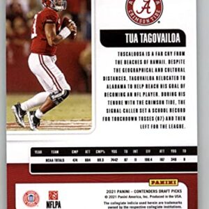 2021 Panini Contenders Draft Season Ticket #25 Tua Tagovailoa Alabama Crimson Tide Football Trading Card