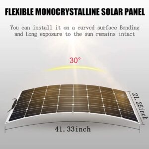 100 Watt Flexible Solar Panel Kit, wegoodsun 18 Volt Monocrystalline Semi-Flexible Bendable Mono Off-Grid Charger for RV, Yachts, Car, Trailers