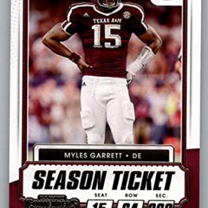 2021 Panini Contenders Draft Season Ticket #88 Myles Garrett Texas A&M Aggies Football Trading Card