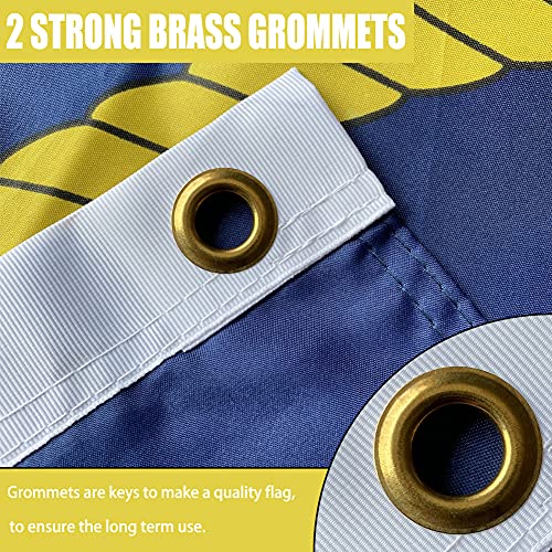 US Navy Emblem Flag Double Sided 3x5 Outdoor- Heavy Duty Navy Naval Military Flags -United State Navy Flags Banner with 2 Brass Grommets 4 Rows Stitched