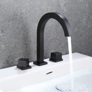 pop sanitaryware 2-handle 8 inch matte black widespread bathroom faucet 3 hole bathroom sink faucets lavatory vanity basin faucets