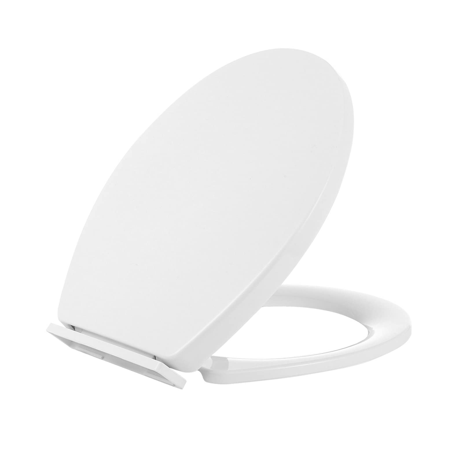 Miibox Removable Round Bowl White Toilet Seat, with Nonslip Grip-Tight Never Loosen Bumpers Prevent Shifting, No Slamming Slow and Quiet-Close Seat Cover, Quick Release Hinges for Easy Cleaning