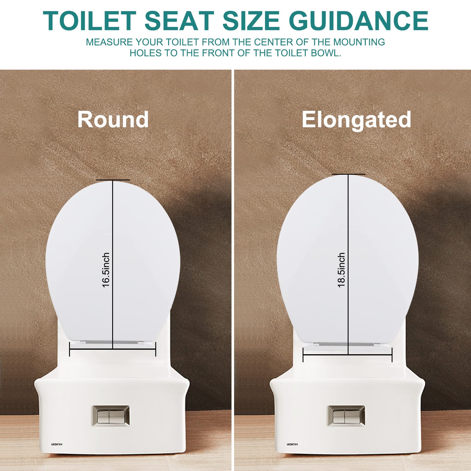 Miibox Removable Round Bowl White Toilet Seat, with Nonslip Grip-Tight Never Loosen Bumpers Prevent Shifting, No Slamming Slow and Quiet-Close Seat Cover, Quick Release Hinges for Easy Cleaning