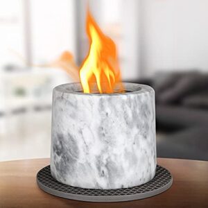 Tabletop Fire Pit, Portable Indoor Outdoor Marble Alcohol Fireplace, Fire Bowl Clean Burning Bio Ethanol Ventless Fireplace, Mini Fire Pit Clean Burning Real Flame for Patio Balcony