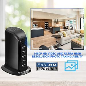 Spy Hidden Camera, WiFi USB Charger Camera 5-Port USB Hub 1080P Wireless Security Nanny Cam Mini Video Recorder with Motion Detection, Support iOS/Android, No Audio