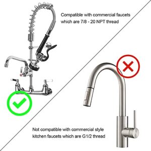 Pre-Rinse Spray Valve Head KOLLNIUN Industrial Commercial Kitchen Sink Sprayer Nozzle Replacement 1.42 GPM High Pressure Pre Rinse Spray Face for Restaurant Dishwasher, Chrome Finished-Black