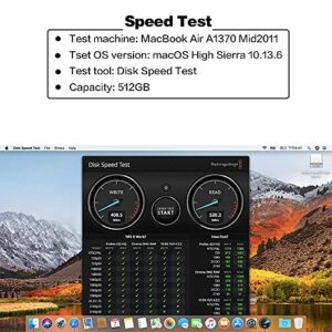 FLEANE 512GB FM11A 3D TLC SSD for MacBook Air 2010-2011 A1369 A1370 Capacity Upgrade, (OS Pre-Installed, DIY Tools) (512GB)