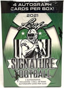 2021 leaf signature football blaster box 4 autographs per box