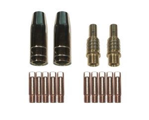 mig kit replacement for snap on mig125 mig135 welder parts 2 gas nozzles, 2 diffusers, 10 contact tips ak15 (.030" mig kit)