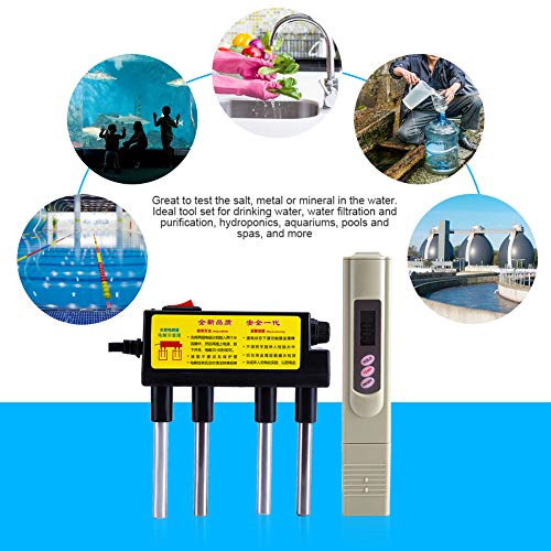 Water Quality Tester Water Quality Testing Electrolysis Iron Bars + Digital TDS Tester Meter for Testing Various Water Sources