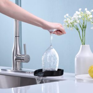 ARRISEA Metal Faucet Glass Rinser for Kitchen Sink, Matte Black Cup Rinser, Kitchen Sink Accessories, Bottle Washer