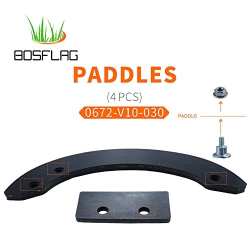 BOSFLAG HS520 Paddles with 22431-V10-013 Belt Replaces Honda 06720-V10-030, 06720-V10-020, 22431-V10-003 for Honda HS520a Paddles, Honda HS720 Paddles, HS520, HS520A, HS520AA, HS720AA 20" Snow Blowers