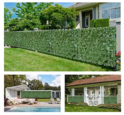 Bybeton Artificial Ivy Privacy Fence Screen - 40" X 120" UV-Anti Fake Leaves Vines - Patio Balcony Privacy, Garden, Backyard Greenery Wall Decor