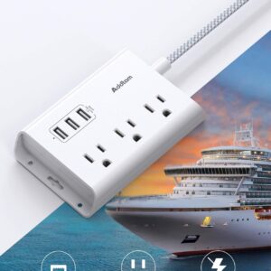 2 Pack Power Strip Surge Protector and Extension Cord with 3 USB Ports 3 Widely Spaced Outlets