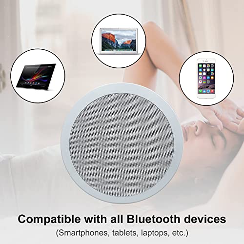 Herdio 6.5 Inch Bluetooth Ceiling Speakers 320W 2-Way Flush Mount in Wall Speakers for Home Bathroom Kitchen Office with Full Range Superior Sound,HCS-818BT