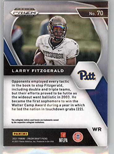 2021 Panini Prizm Draft Picks #70 Larry Fitzgerald Pittsburgh Panthers NFL Football Card NM-MT