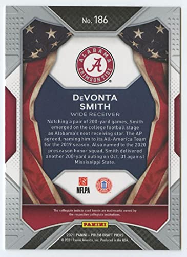 2021 Panini Prizm Draft Picks #186 DeVonta Smith Alabama Crimson Tide All American (Rookie Year Card) NFL Football Card NM-MT