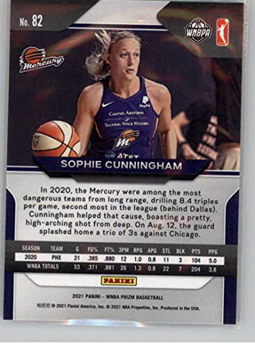 2021 Panini Prizm WNBA #82 Sophie Cunningham Phoenix Mercury Official Basketball Trading Card in Raw (NM or Better) Condition