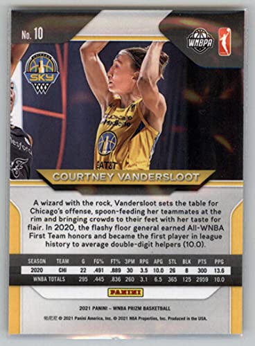 2021 Panini Prizm WNBA #10 Courtney Vandersloot Chicago Sky Official Basketball Trading Card in Raw (NM or Better) Condition