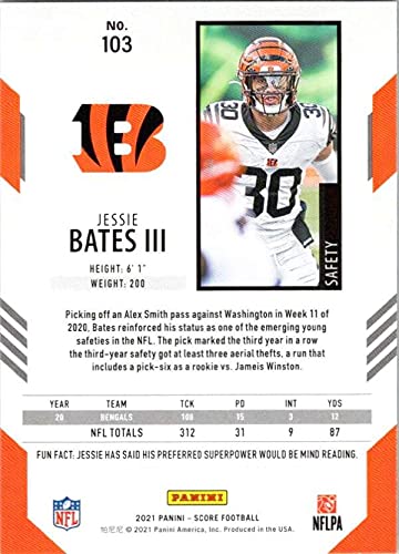 2021 Score #103 Jessie Bates III Cincinnati Bengals NM-MT NFL Football