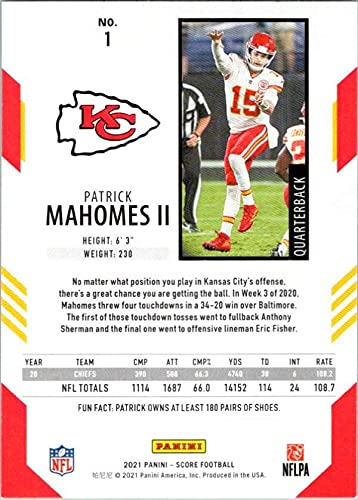 2021 Score #1 Patrick Mahomes II Kansas City Chiefs NM-MT NFL Football