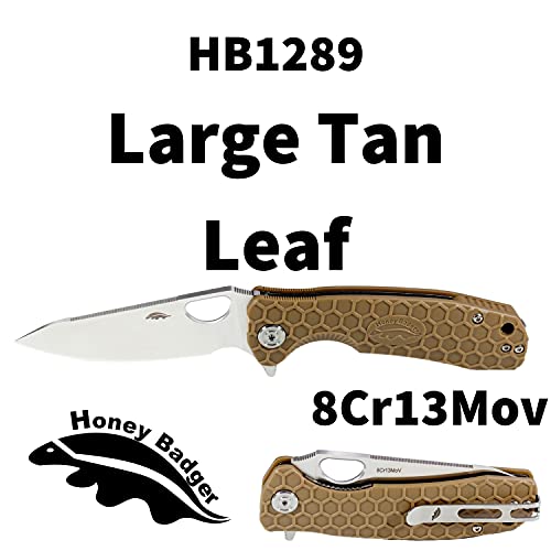 Western Active Honey Badger Knife - Flipper Leaf Pocket Knife, EDC Knife, Knife with 3.63" Blade, Fiberglass-Reinforced Nylon Handle, & Reversible Pocket Clip, 3.8oz - Leaf Blade Large