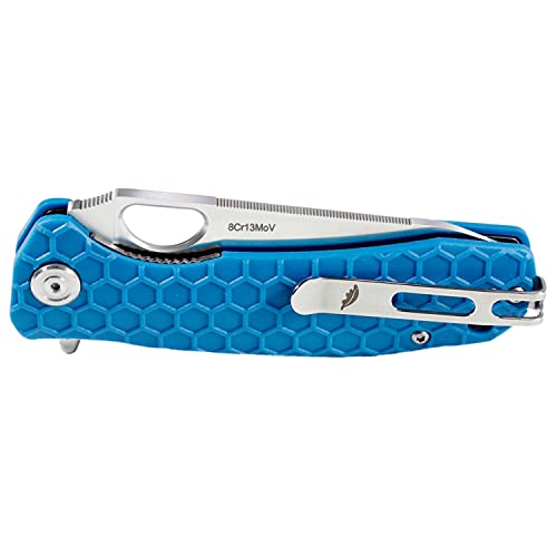 Western Active Honey Badger Leaf Pocket Knife for Men and Women - Folding Pocket Knife with Clip, Outdoor Camping Knife, Lightweight Pocket Knife, Folding Knife - Small Blue