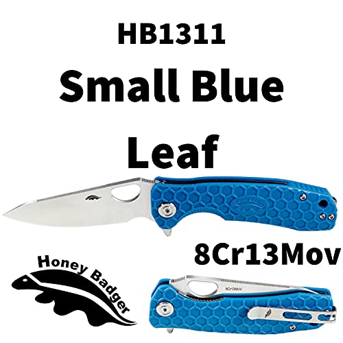 Western Active Honey Badger Leaf Pocket Knife for Men and Women - Folding Pocket Knife with Clip, Outdoor Camping Knife, Lightweight Pocket Knife, Folding Knife - Small Blue