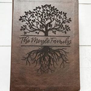 Custom Family Name ESV Journaling Bible, Tree Illustration with Personalized Family Name and Date Included in the Custom Design, Makes a Great Personalized Wedding Gift