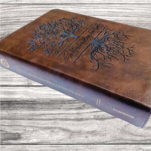 Custom Family Name ESV Journaling Bible, Tree Illustration with Personalized Family Name and Date Included in the Custom Design, Makes a Great Personalized Wedding Gift