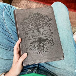 Custom Family Name ESV Journaling Bible, Tree Illustration with Personalized Family Name and Date Included in the Custom Design, Makes a Great Personalized Wedding Gift