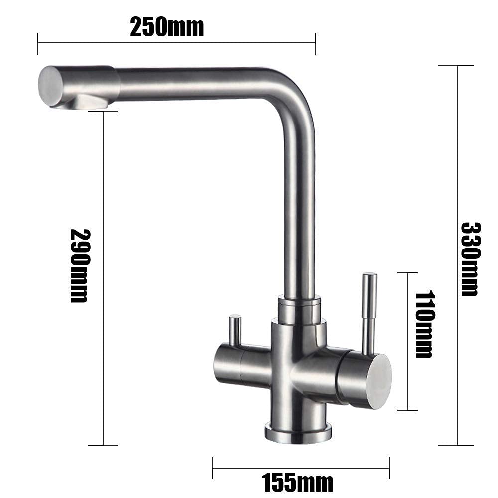 WHLMYH Sink Tap，Kitchen Bathroom Sink Tap，Warm Home Purified Water Kitchen Multifunctional Double Double Tap Water Purifier Drinking Water