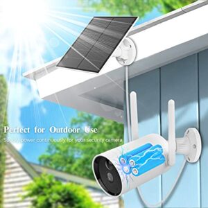 Solar Panel for Wireless Outdoor Security Camera, IP 66 Waterproof 5W Micro USB Solar Panels with 10ft Cable, Continuous Power Supply for Rechargeable Solar Powered Cameras