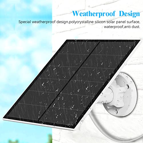 Solar Panel for Wireless Outdoor Security Camera, IP 66 Waterproof 5W Micro USB Solar Panels with 10ft Cable, Continuous Power Supply for Rechargeable Solar Powered Cameras