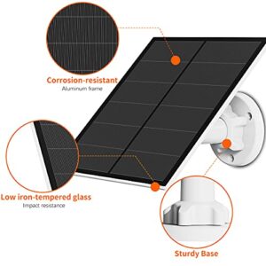 Solar Panel for Wireless Outdoor Security Camera, IP 66 Waterproof 5W Micro USB Solar Panels with 10ft Cable, Continuous Power Supply for Rechargeable Solar Powered Cameras