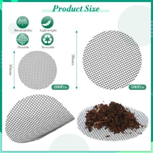 200 Pieces Round Mesh for Plant Pot Gardening Pad Plant Pot Hole Mesh Pad Bonsai Mesh Flower Pot Drainage Mesh Drainage Hole Screens Bonsai Pot Bottom Mat Mesh for Garden Prevent Soil Loss Anti